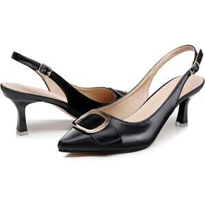1889 NIB  VenusCelia  Women's  Charming Lady Slingback Pump Shoe (8.5 Black)